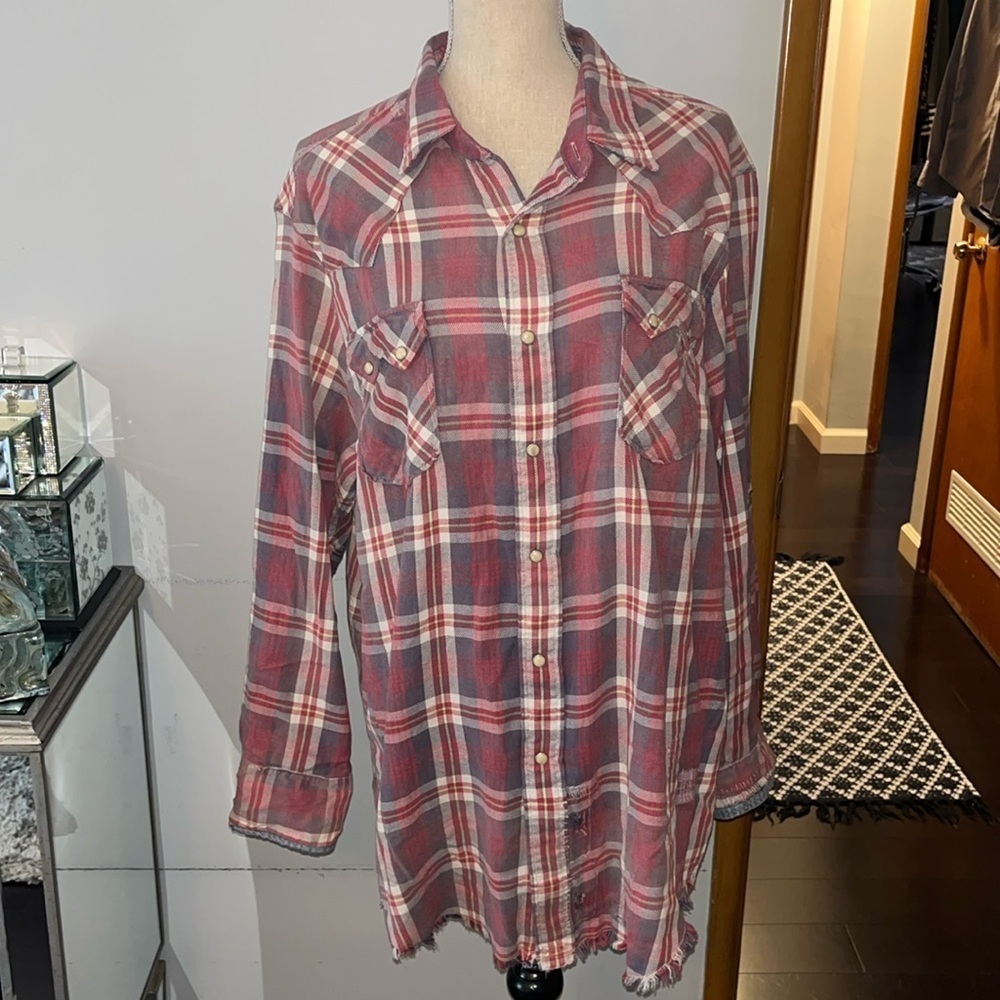 Mens NWOT POLO Ralph Lauren Plaid Red Blue Classic Fit Flannel Shirt XL/TG $199.